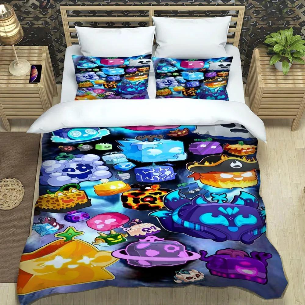 3D Game B-blox Fruits Bedding Sets Exquisite Bed Supplies Set Duvet Cover Bed Comforter Set Bedding Set Luxury Birthday Gift