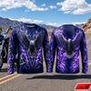 Retro Biker Style Men Long Sleeve T Shirt Eagle Fire Colorful 3D Print Gradient Pattern Tee For Biker Party Casual Street Top