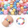 10-20pcs 12 16mm Candy Colored Resin Striped Beads Loose Spacer Round Beads For DIY Charms Bracelet Necklace Jewelry Accessories
