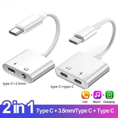 PD 18W Tipo-C DAC Adaptador Digital 2 em 1 Divisor para Google Xiaomi Realme USB C para Cabo de Áudio de Fone de Ouvido de 3,5 Jack