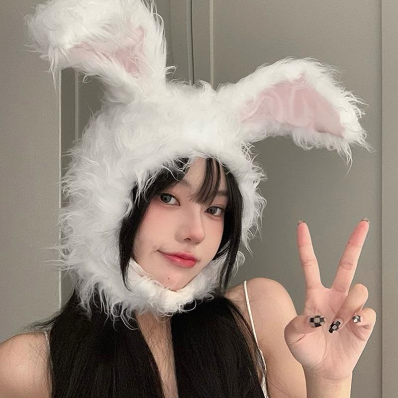 

Ушастая шапка с капюшоном, теплая осень и зима для фотографирования, милая шапка с кроличьими ушками