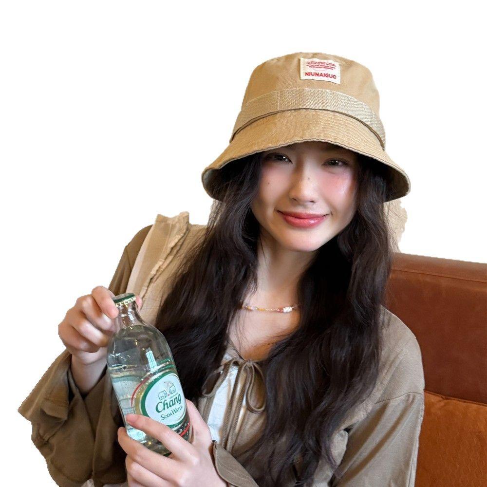 Versatile Cloth Bucket Hat Women's Spring and Summer Models Big Head Circumference Showing Face Small Bucket Hat Sunshade Basin Hat