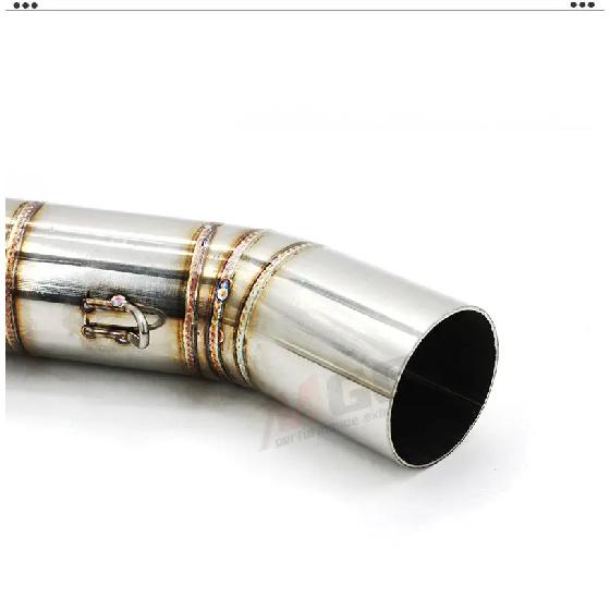 For DUCATI Diavel 60mm 51mm 1200 Motorcycle Exhaust Escape Moto Tube Muffler Connection Elbow Middle Link Pipe Pit Bike