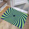 1pc, 2D Flat Printing, Blue-Green Spiral Visual Floor Mat, Colorful And Non-Slip, Machine Washable Polyester Carpet, Suitable for Home Decor, Entrance