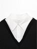 New Arrival Women's Faux Two-Piece Patchwork Color Block Shirt Dress - Spring & Autumn Academic Casual Style