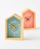 BRUNO Mini Wooden House Clock, Pink, BCA027-SMPK, Perfect for Children's Rooms, Scandinavian Style, Compact, Stylish, Simple Design for Home Decor