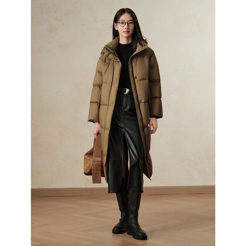 

JUZI Annakou Женский пуховик свободного кроя, длинный, с гусиным пухом L