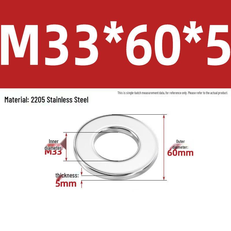 High-Strength 2205 Duplex Stainless Steel Flat Washer, Grade 8.8, DIN125 Standard for M6-M36 Screws