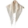 Hollow Design Floral Lace Scarf Solid Color Knitted Scarf Cute Crochet Headscarf  For Women Girls