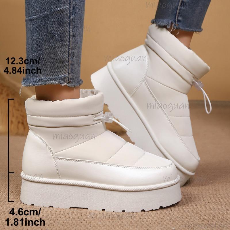 Fashion Outdoor Women's Snow Boots White Red Warm Short Plush Thick Sole Fur Boots Autumn Winter Comfortable Botas Para Mujer Size36-41