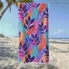 Buntes Blatt- & Abstraktes Spritz- & Korallenmuster Strandtuch, Weich, Langlebig, Schnelltrocknend, Ideal Für Sommerstrand, Schwimmen & Camping