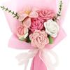 Handmade Knitted Yarn Bouquet: Crocheted Roses, Lilies, Tulips, and Gesang Flowers for Valentine's Day