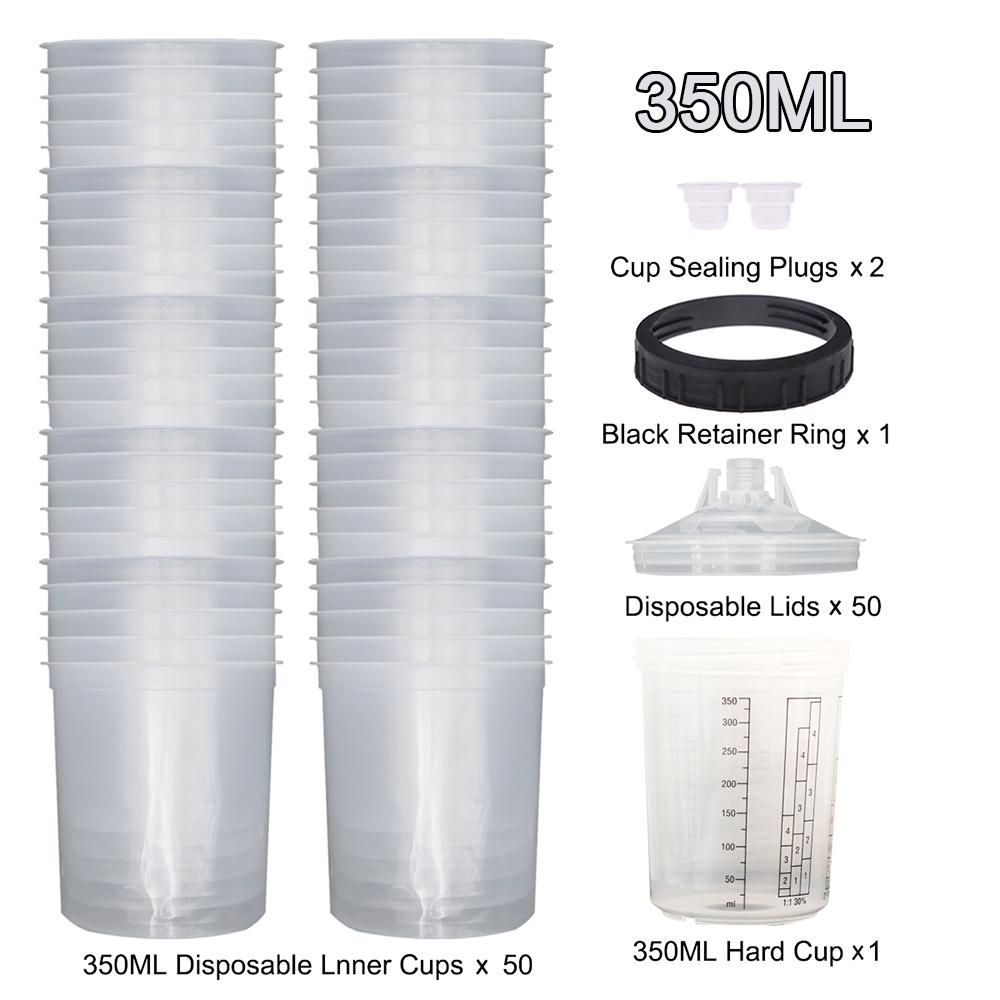 50ks/Sada Stříkací pistole Míchací kelímek na barvu H/O Rychlý kelímek Nádržka stříkací pistole 160ML/300ML/600ML Jednorázový kelímek na barvu