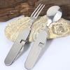 Multi-Functional Camping Cutlery Set Stainless Steel Folding Fork Spoon Knife Opener Detachable Tableware Travel Picnic Utensils