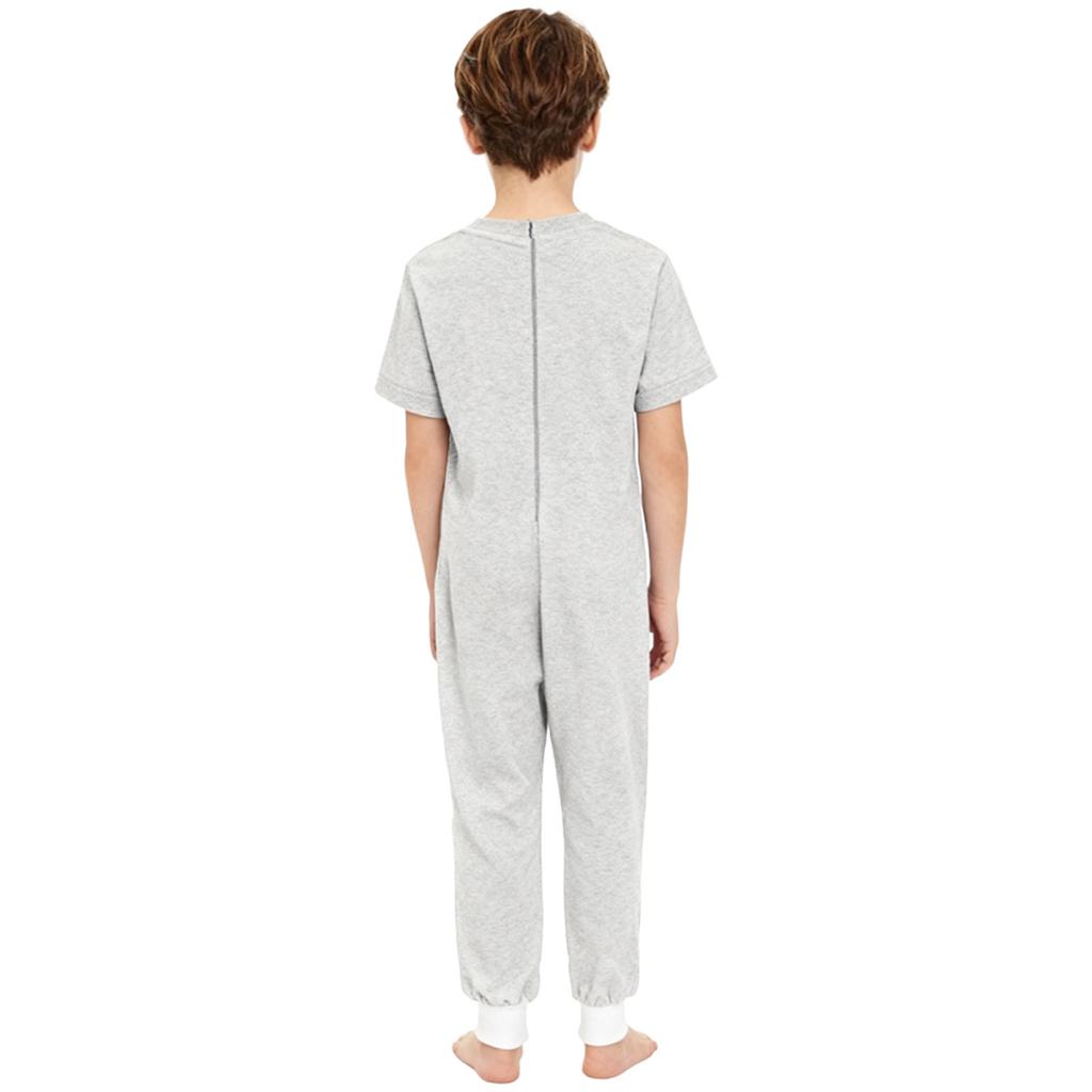 Unisex Kids Adaptive Clothing Round Neck Short Sleeve Jumpsuit Back Invisible Zipper Contrast Color Romper