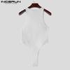 INCERUN Men Underwear U Neck Sleeveless Rib Fitted Leotard Jumpsuits