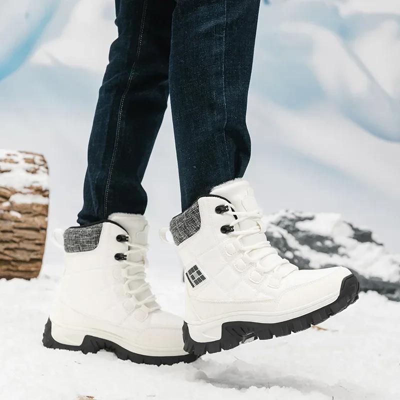 Fashion Men Boots  Winter Slippers Warm Men Shoes Waterproof Non-Slip Plush Sneakers Male Tenis Shoes Boots Men Sneakers Winter2024