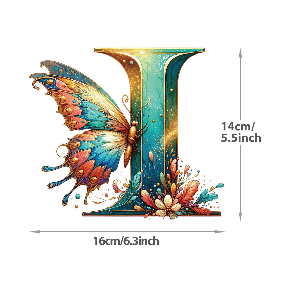 

DTF нашивки на одежду бабочка с буквами А-Я новый моющийся аксессуар для одежды с теплопередачей, нашивка «сделай сам» с индивидуальным логотипом