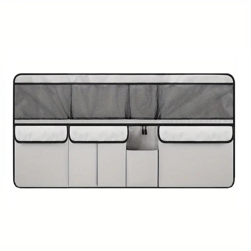 Large Capacity Car Trunk Bag Mesh Solid Color Backseat Storage Bag Car Interior Storage Bag Auto Organizer Accessories For Most