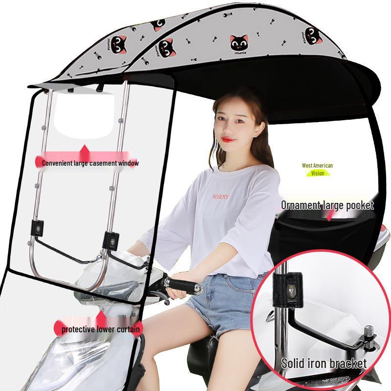 

Покращений навіс для електричного мотоцикла: Водонепроникна, Знімна та Вітрозахисна Парасолька