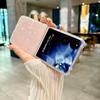 KEYSION Luxury Diamond Glossy Shell Pattern Case for Xiaomi Mix Flip Hard PC Women's Shockproof Phone Cover for Xiaomi Mix Flip