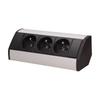 Furniture Socket 3X2P+Z Black-Silver - On-9001/Bg