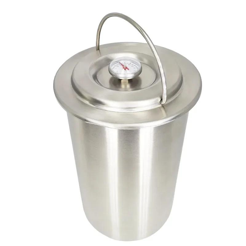 304 Stainless Steel Ham Press, Steaming and Braised Meat Barrel with Built-in Thermometer,meat and Poultry Kitchen Cooking Tools