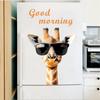 Cool Sunglasses Giraffe Fridge Magnet and Wall Sticker Removable Decal for Kids Room Living Room Home Decor