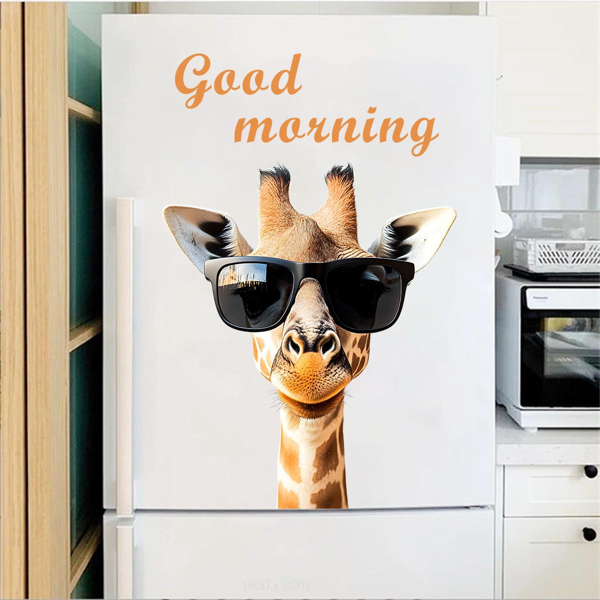 

Cool Sunglasses Giraffe Fridge Magnet and Wall Sticker Removable Decal for Kids Room Living Room Home Decor 30x40cm різнокольоровий