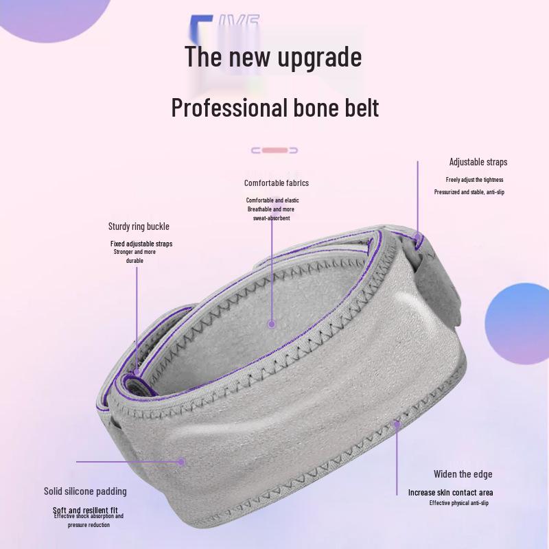

Adjustable Patella Strap Knee Support for Running and Jump Rope - Unisex Lightweight Shock Absorption Sleeve One Size [Thick Silicone Pad]