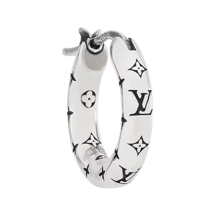 

Louis Vuitton Engraved Letter Combination Pattern Silver Earrings Unisex earrings M03304 Box+Shopping Bag