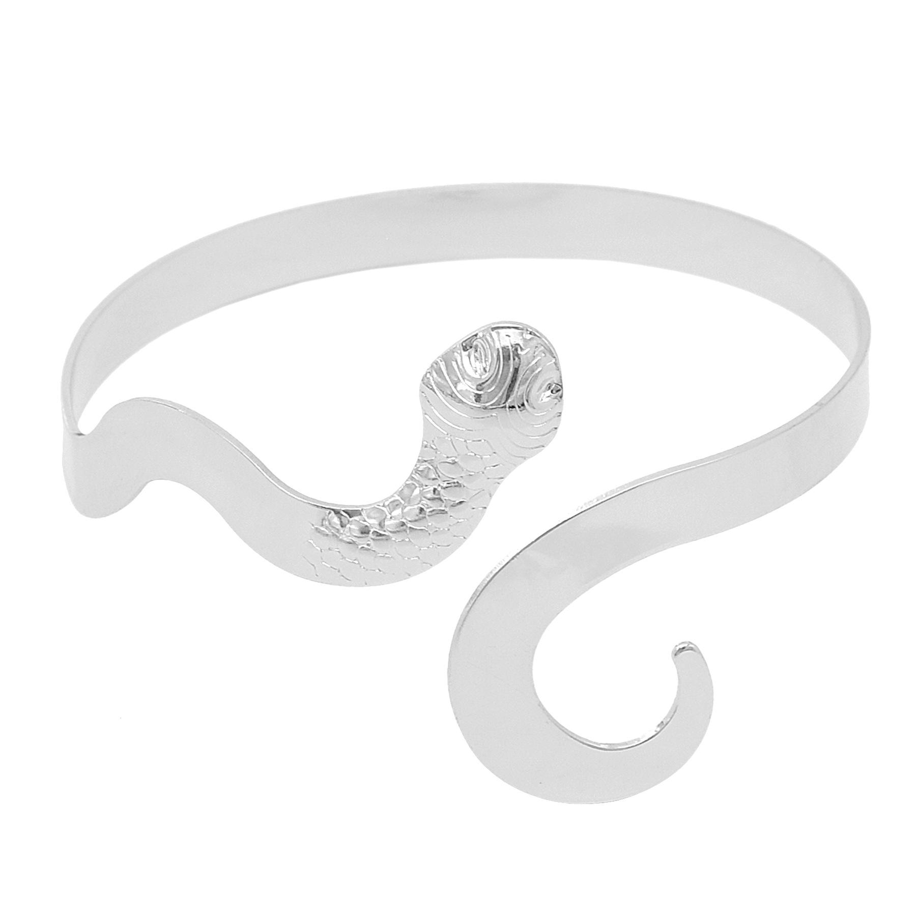 

Punk Silver Tibeten Hyperbole Snake Bracelet for Women Men Gold Upper Arm Cuff Bangles Gypsy Indian Ethnic Tribal Female Jewelry