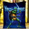 Custom Name Ninja Turtle Sword Blue. Flannel Fleece Blanket Cozy Warm Throw Blanket For Couch Bed Travel All Season Use