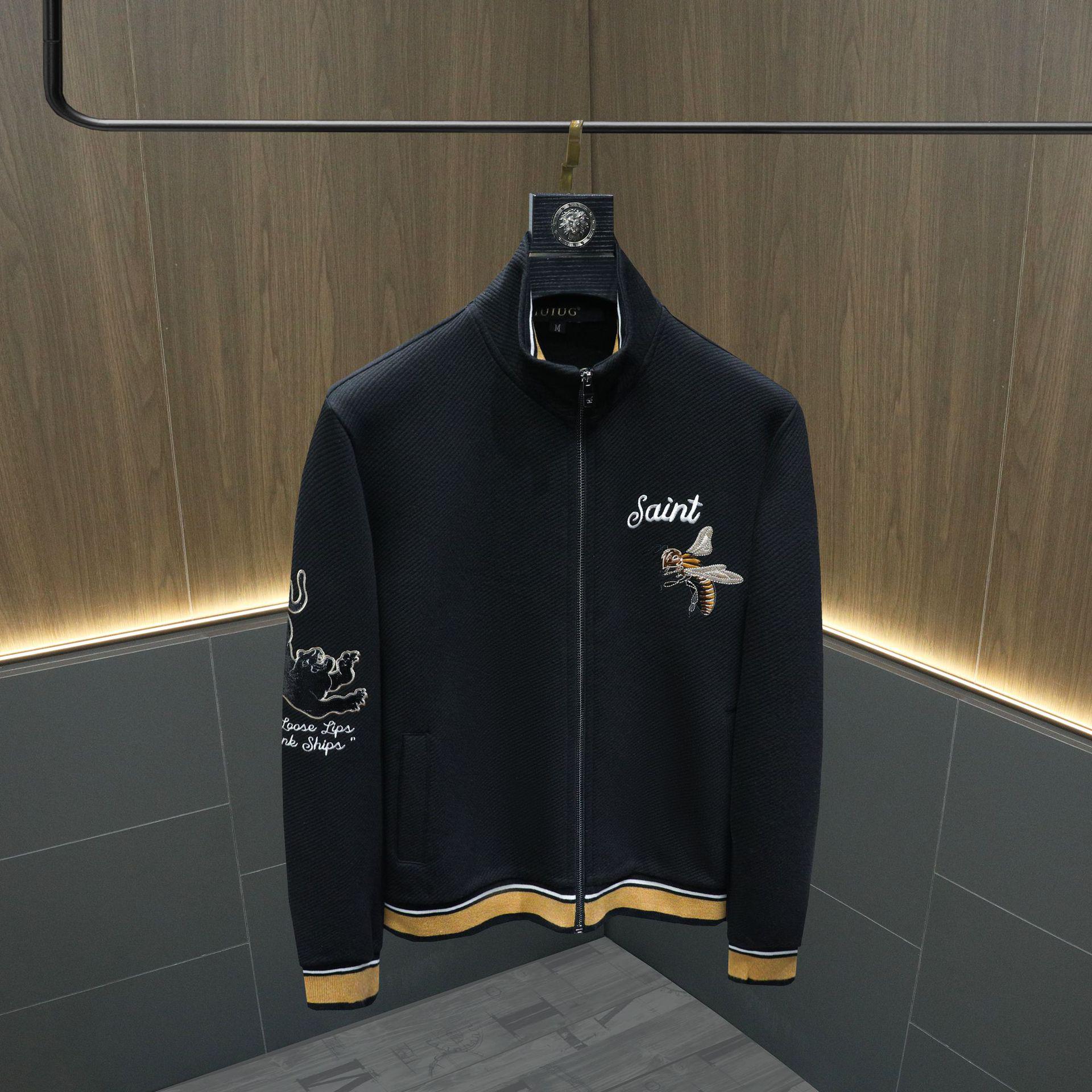 

Мужская куртка с воротником-стойкой в европейском стиле 2023 года, осень/зима XXXXXL чёрный