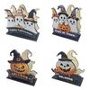 Fall Table Decor Halloween Wooden Napkin Holder, Ghost Pumpkin Decorative Tabletop Tissue Dispenser, Square Storage Box Paper Organizer for