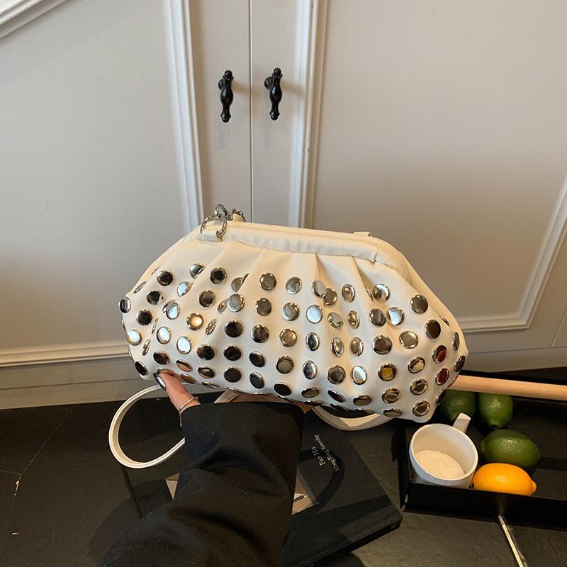 Rivet Style Punk Decoration Women Casual Shoulder Crossbody Bag For Daily Use