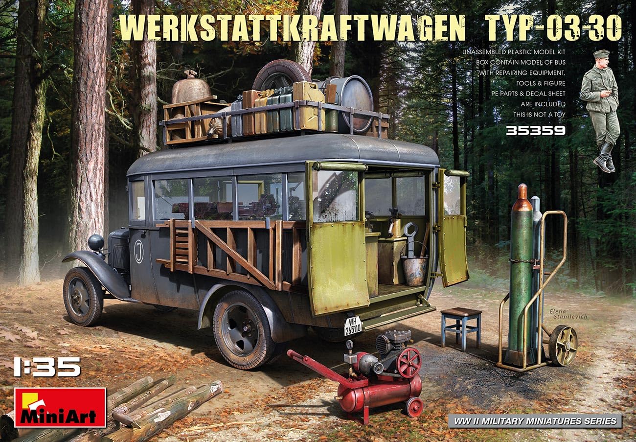 

Miniart Scale Workshop Vehicle Type with Repair and 1 Plastic MA35359 1/35 Craftsman s 03-30 Machine, Tools, Soldier, Model,