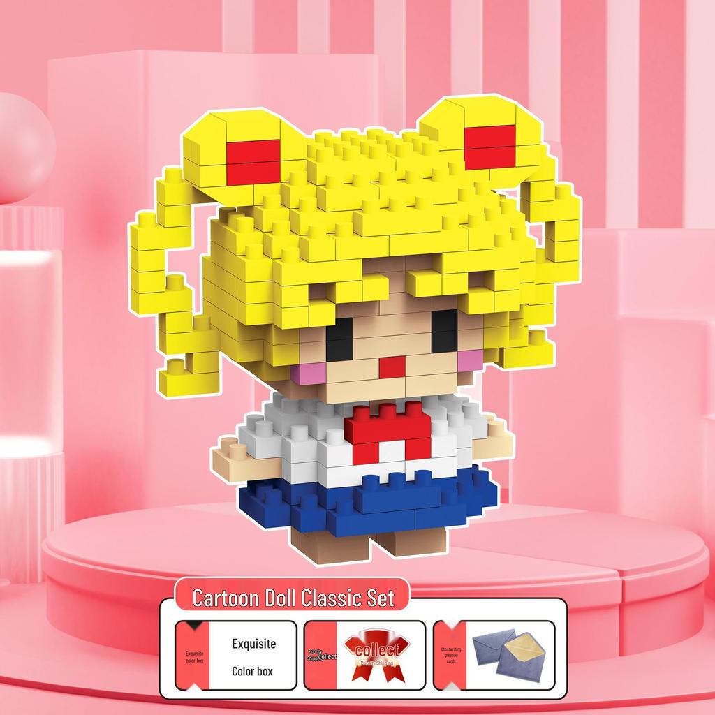 Figuras de Desenho Animado de Micro Partículas Compatíveis com LEGO - Brinquedo de Montagem Educacional para Crianças Caixa Surpresa Ornamentos