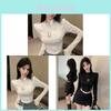 American Style Short Sleeve Fishbone Top With Zipper For Spring Casual Wear