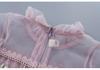 New Girls' Lace Mesh Embroidered Puff Sleeve Dress - Spring & Autumn, Korean Style