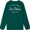 Levis Logo Print Ribbed Crew Neck Loose Long Sleeve Sweatshirt Men Sweatshirt Green 002HD-0002