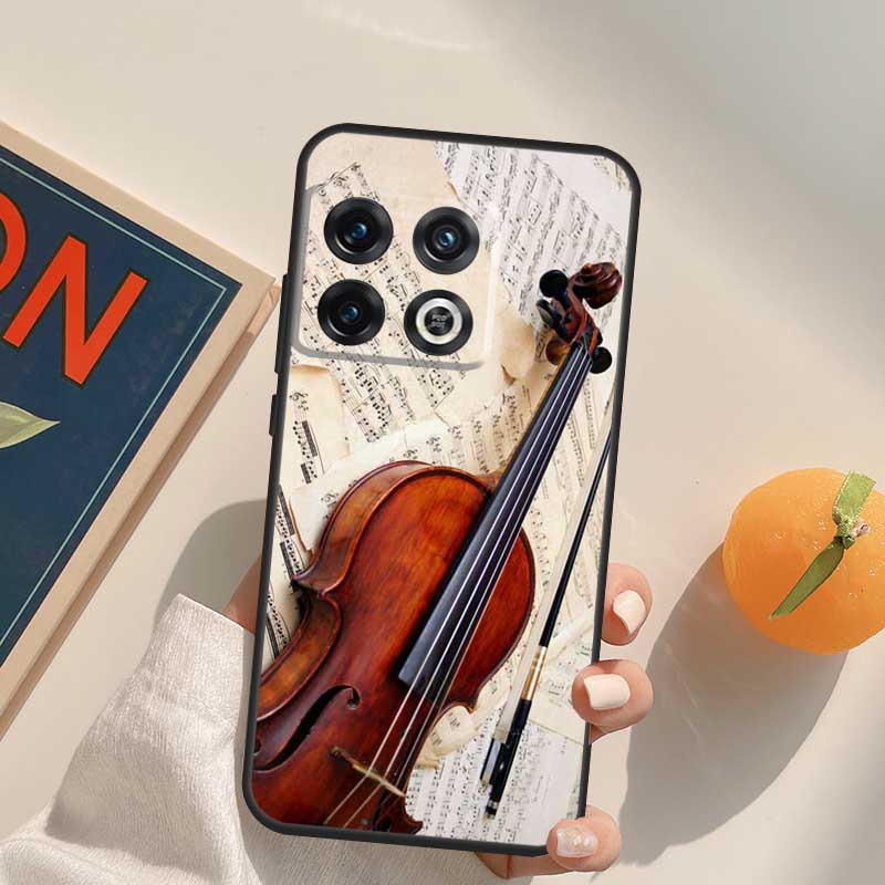 Elegant Violins Bow Sheet Music Case For OnePlus 15 13 12 11 13R 12R 10T 8T 13T OnePlus Nord 5 CE 3 2 4 Lite N20 N30 Cover