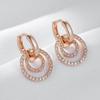 Kienl  Full Shiny Natural Zircon Drop Earring For Women  Rose Gold Color Unique Geometry Crystal Daily Vintage Jewelry