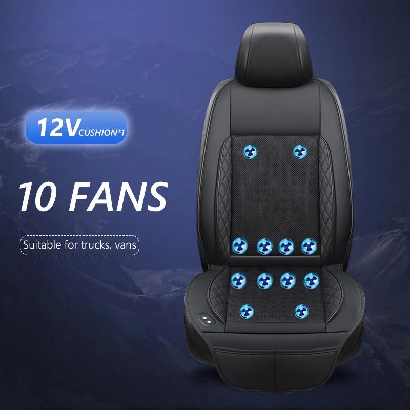 12V 24V Car Seat Cushion with Fan Cooling Seat Mat Heat Fan Dissipation Universal Fast Blowing Ventilation Cool Air Fan Seat Pad