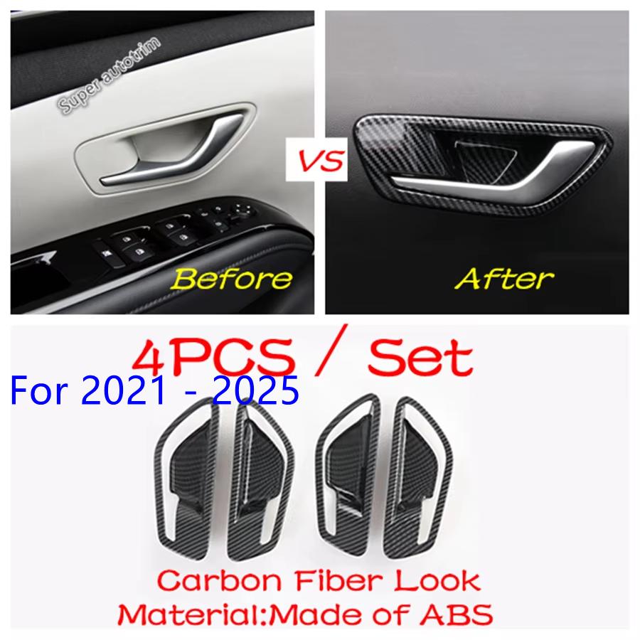 Dashboard Panel Strip / Pillar A Air Outlet / Water Cup Cover Trim Carbon Fiber Accessories For Hyundai Tucson NX4 -