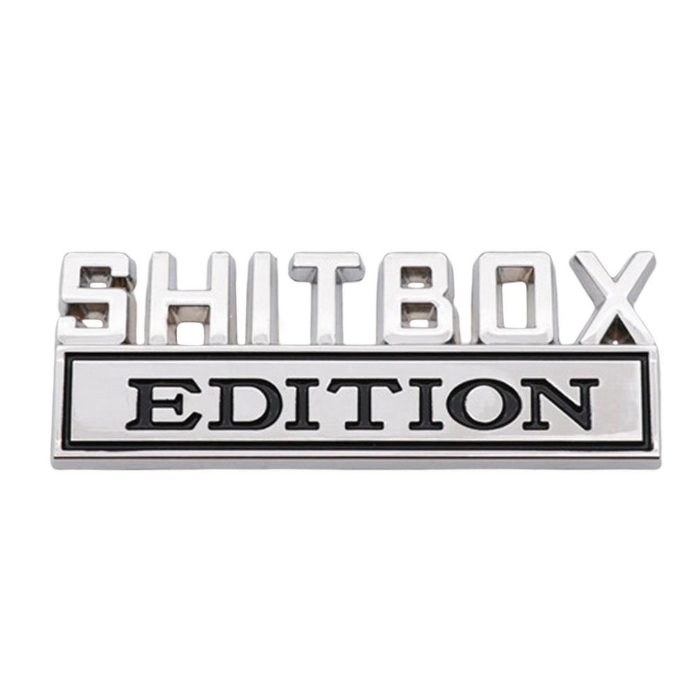 Car Stickers SHITBOX Edition Emblems Truck Exterior Badge 3D Badge Car Decal Nameplate Replacement For Car Trucks Universal Stic