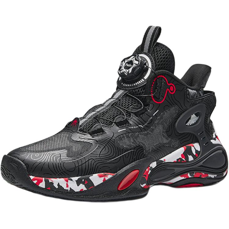 Anta Kids Thunderbolt Slip-On Rotating Buckle Non-Slip Shock Absorbing Wear-Resistant High-Top Basketball Shoes Men Basketball Shoes 312441107-11