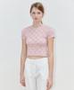 SINOON Flower Jacquard T-Shirt (Pink)