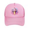 Gradient Ice Cream Print Vintage Baseball Cap Summer Breathable Casual Lightweight Peaked Caps With  Mesh Baseball Cap