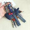 Creative Denim Style Heart-shaped Five-pointed Star Woven Lanyard Keychain Pendant Trendy And Cool InS-style Bag Pendant